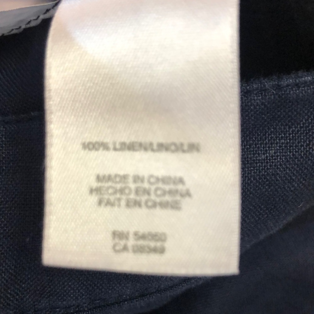 Women’s Classic Navy Blue Linen Pants - Picture 8 of 8